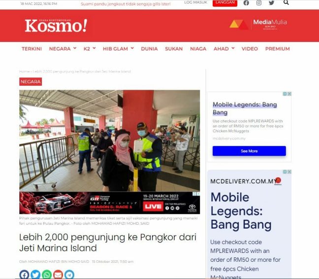 Kosmo Online (15 October 2021)